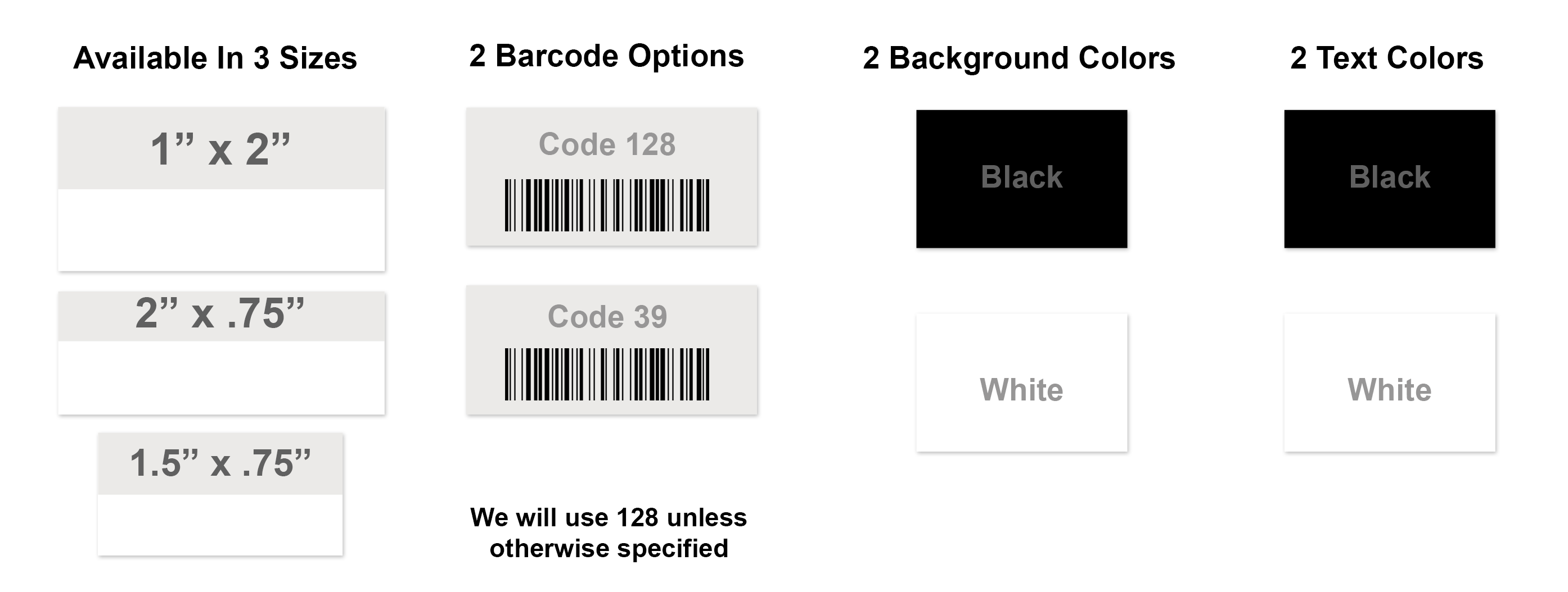 Economy Asset Tag with Barcode Options