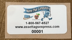 asset tag with number